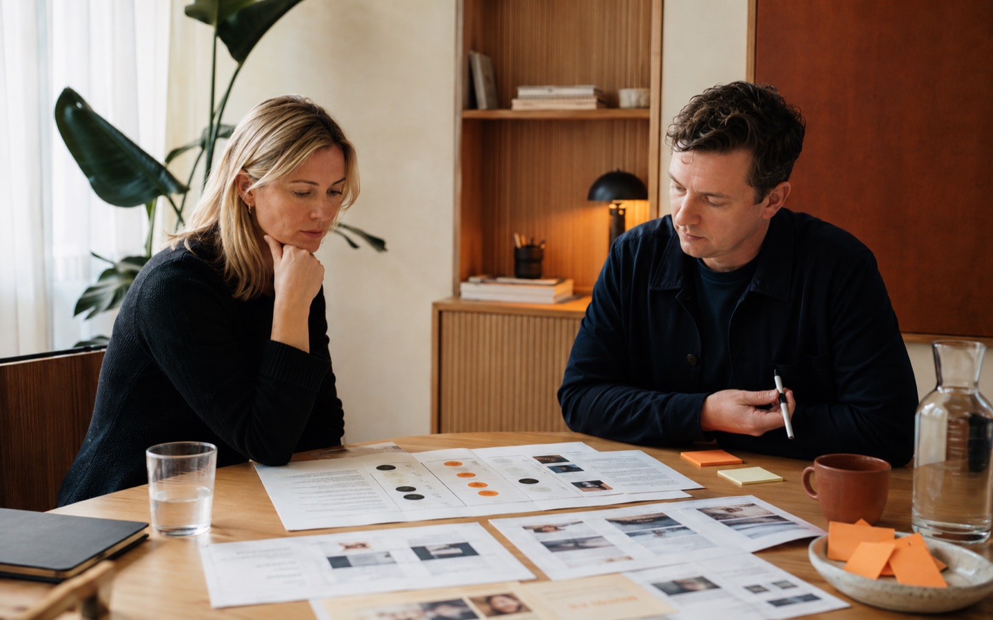 Representative users and product owners evaluating an AI pilot with human review