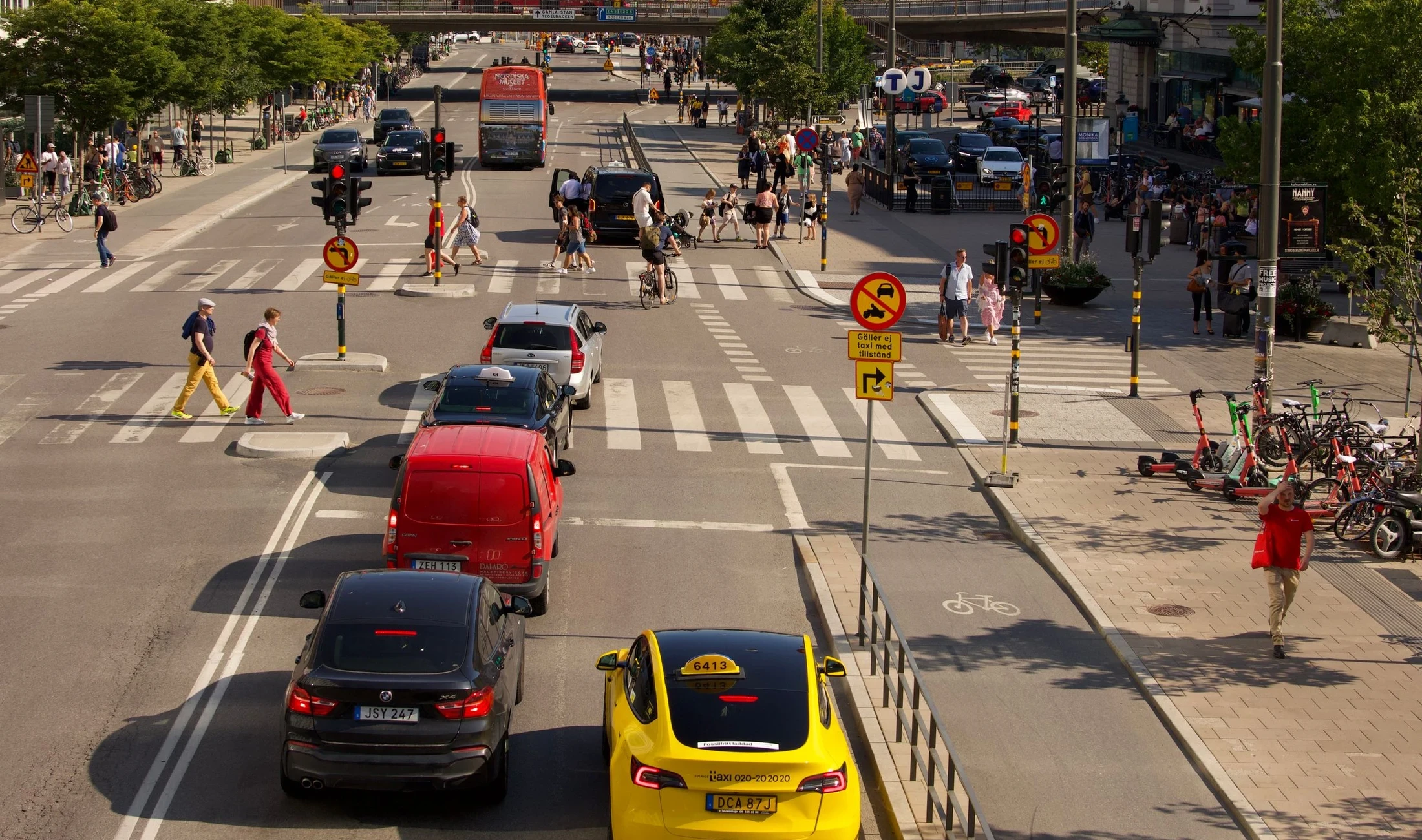 Stockholm traffic and pedestrians