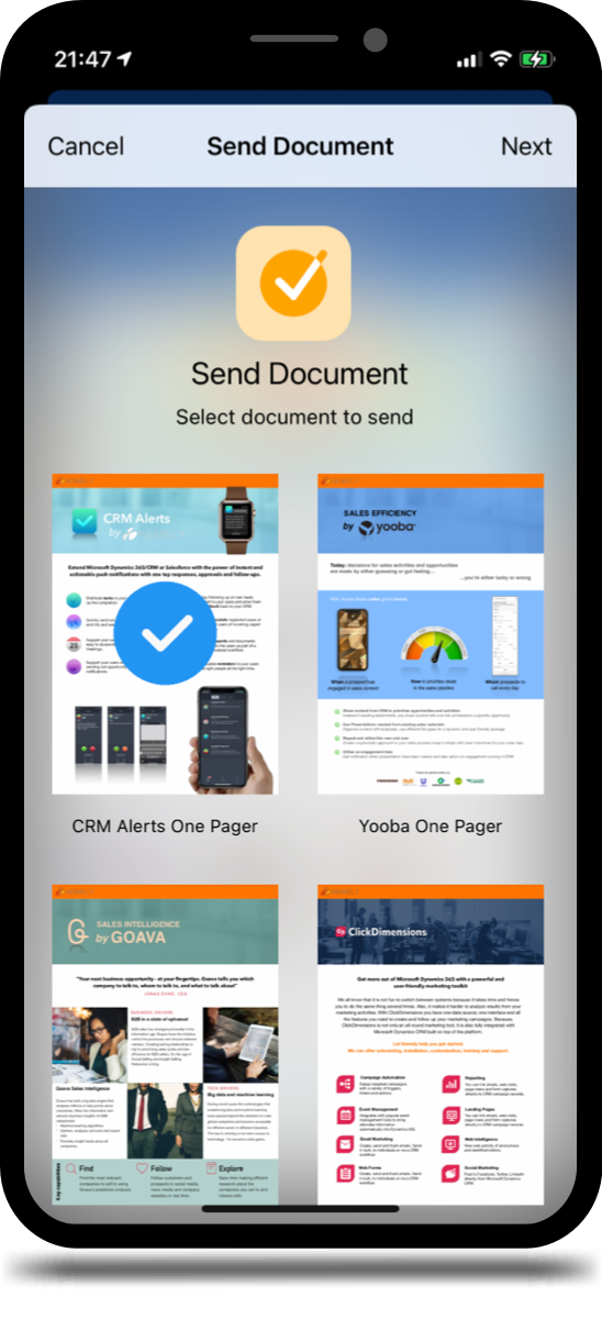 CRM Alerts Send Documents Via GetAccept